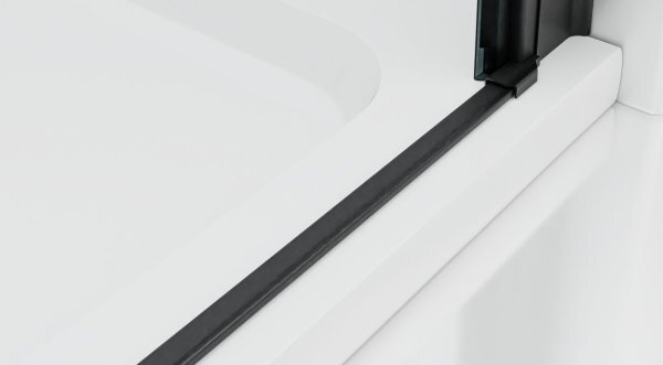 BETA LINE II Black 100 Čiré Sprchové dveře dvoukřídlé s pevnými stěnami v rovině