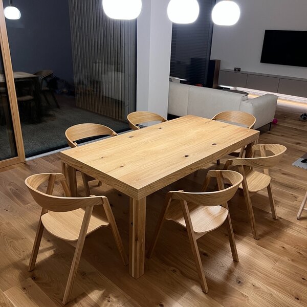 FormWood Masivní dubový rozkládací jídelní stůl Rolly 160 x 90 cm