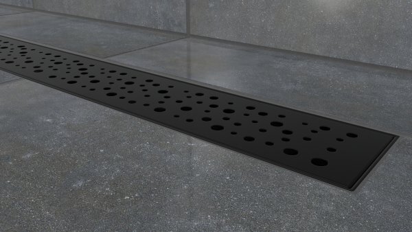 B-DRAINWELL 50 Black Odtokový podlahový žlab, bublinky