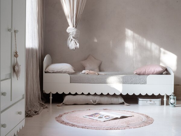 Dětská jednolůžková postel s odnímatelnou bočnicí BABUSHKA 90x200 cm - Olivová