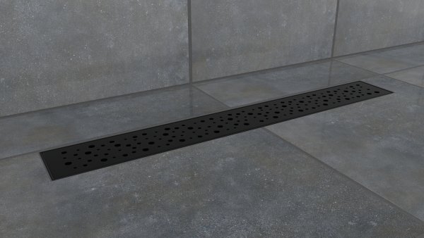 B-DRAINWELL 50 Black Odtokový podlahový žlab, bublinky
