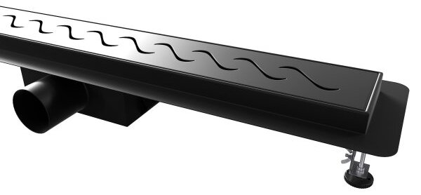 W-DRAINWELL 50 Black Odtokový podlahový žlab, vlnky