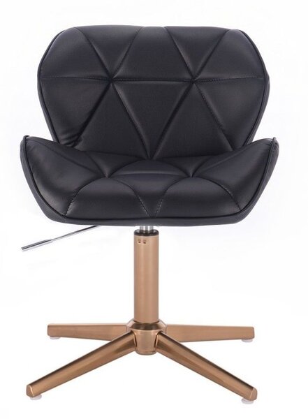 LuxuryForm DESIGN Židle MILANO na zlatém kříži - černá