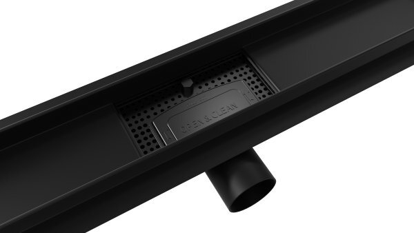 W-DRAINWELL 50 Black Odtokový podlahový žlab, vlnky