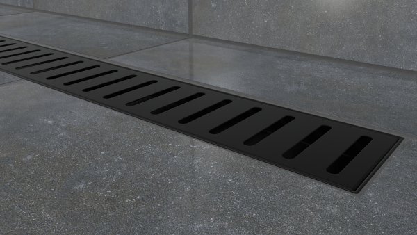 L-DRAINWELL 60 Black Odtokový podlahový žlab, žebřík