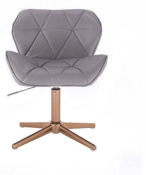 LuxuryForm DESIGN Židle MILANO na zlatém kříži - šedá