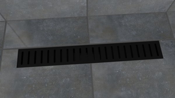 L-DRAINWELL 60 Black Odtokový podlahový žlab, žebřík