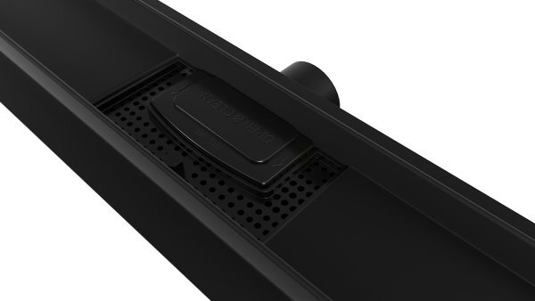 W-DRAINWELL 50 Black Odtokový podlahový žlab, vlnky