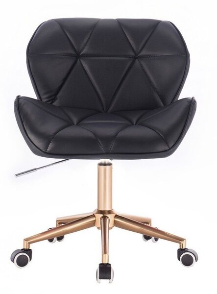 LuxuryForm DESIGN Židle MILANO na zlaté podstavě s kolečky - černá