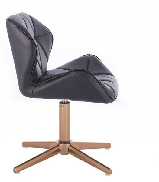 LuxuryForm DESIGN Židle MILANO na zlatém kříži - černá