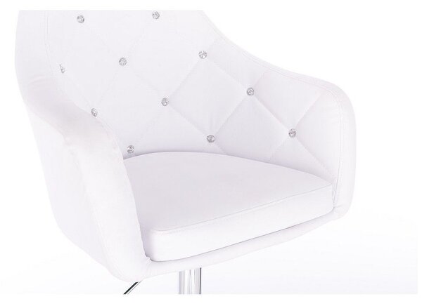 LuxuryForm DESIGN Křeslo ROMA na zlatém talíři - bílé