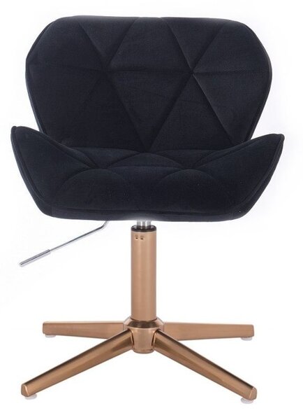 LuxuryForm DESIGN Židle MILANO VELUR na zlatém kříži - černá