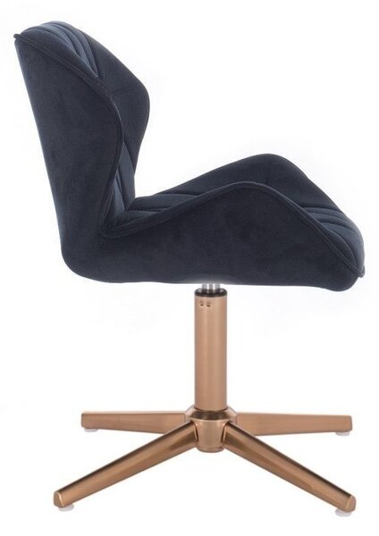 LuxuryForm DESIGN Židle MILANO VELUR na zlatém kříži - černá