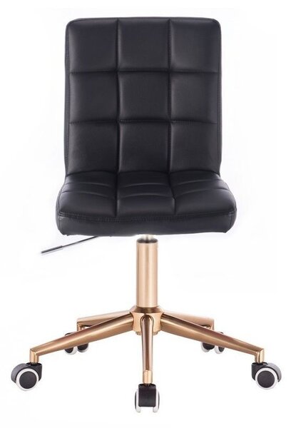 LuxuryForm DESIGN Židle TOLEDO na zlaté podstavě s kolečky - černá