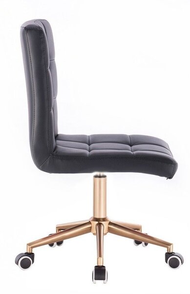 LuxuryForm DESIGN Židle TOLEDO na zlaté podstavě s kolečky - černá