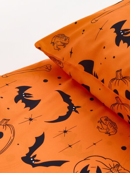 Sinsay - Sada ložního prádla s halloweenským motivem - oranžová