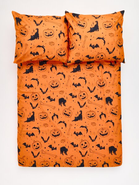 Sinsay - Sada ložního prádla s halloweenským motivem - oranžová