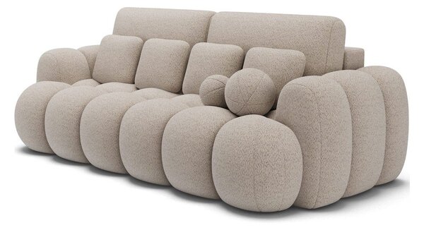 Béžová rozkládací pohovka z textilie bouclé 256 cm Cotonn – ELTAP
