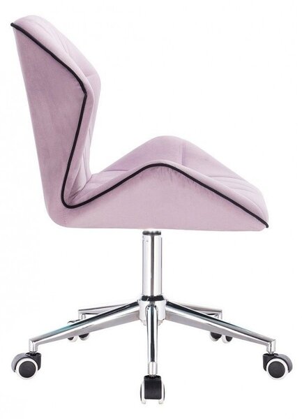 LuxuryForm DESIGN Židle MILANO MAX VELUR na stříbrné podstavě s kolečky - levandule