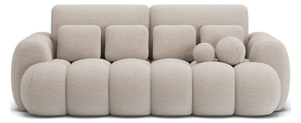 Béžová rozkládací pohovka z textilie bouclé 256 cm Cotonn – ELTAP