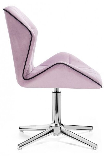 LuxuryForm DESIGN Židle MILANO MAX VELUR na stříbrném kříži - levandule