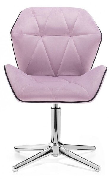 LuxuryForm DESIGN Židle MILANO MAX VELUR na stříbrném kříži - levandule
