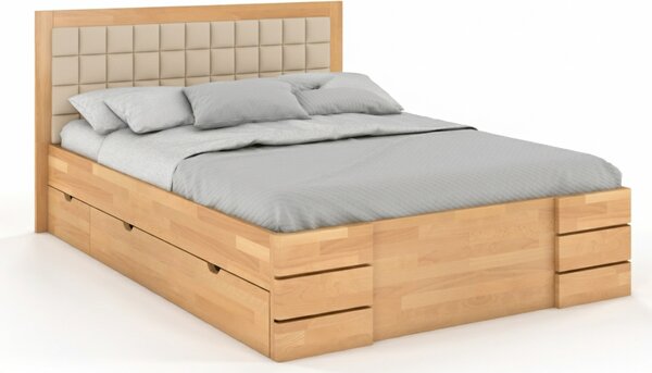 Buková postel s úložným prostorem - Gotland Drawers Čalounění postele: 2315, Odstín moření: Buk přírodní, Rozměr: 120x200