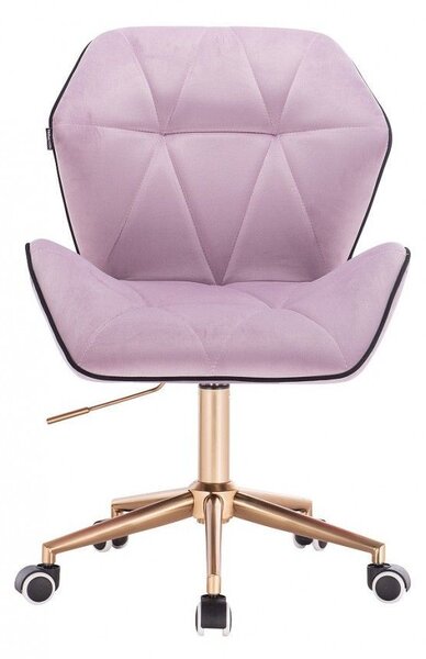 LuxuryForm DESIGN Židle MILANO MAX VELUR na zlaté základně s kolečky - levandule