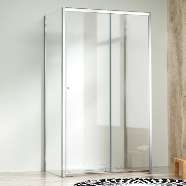 NICOL COMBI II Chrom 80x100x80 Čiré Sprchový kout s posuvnými dveřmi