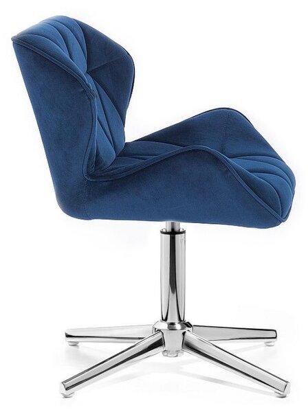 LuxuryForm DESIGN Židle MILANO VELUR na stříbrném kříži - modrá