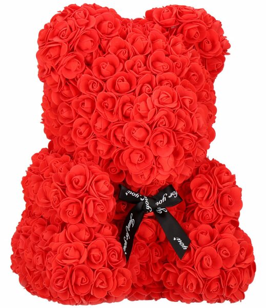 Medvídek z růží 40 cm, červený SPRINGOS ROSE BEAR