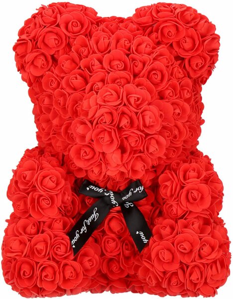 Medvídek z růží 40 cm, červený SPRINGOS ROSE BEAR