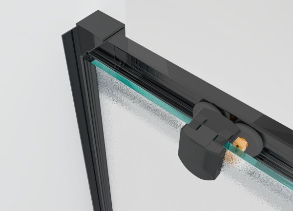 NICOL COMBI II Black 80x100x80 Čiré+Grape Sprchový kout s posuvnými dveřmi