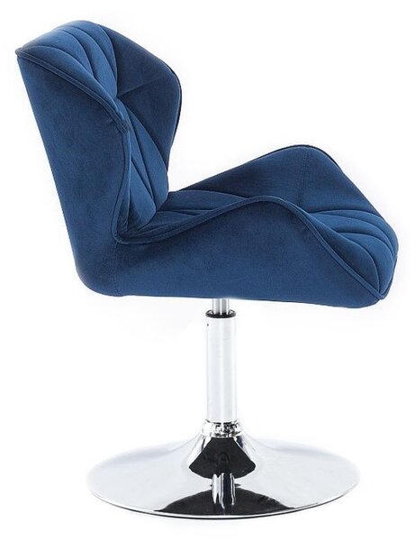 LuxuryForm DESIGN Židle MILANO VELUR na stříbrném talíři - modrá