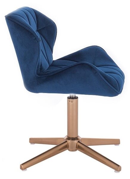 LuxuryForm DESIGN Židle MILANO VELUR na zlatém kříži - modrá