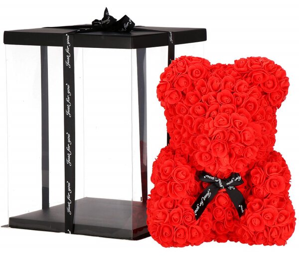 Medvídek z růží 40 cm, červený SPRINGOS ROSE BEAR