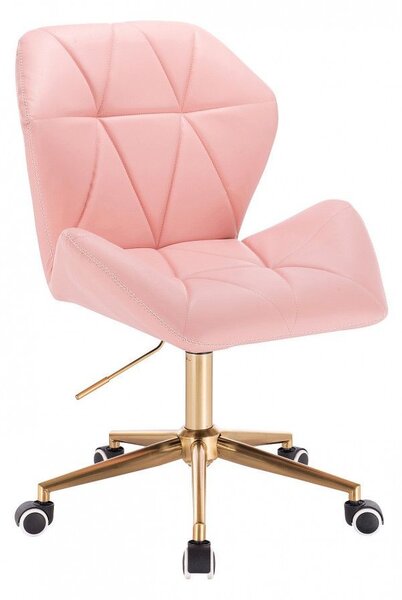 LuxuryForm Židle MILANO MAX na zlaté podstavě s kolečky - růžová