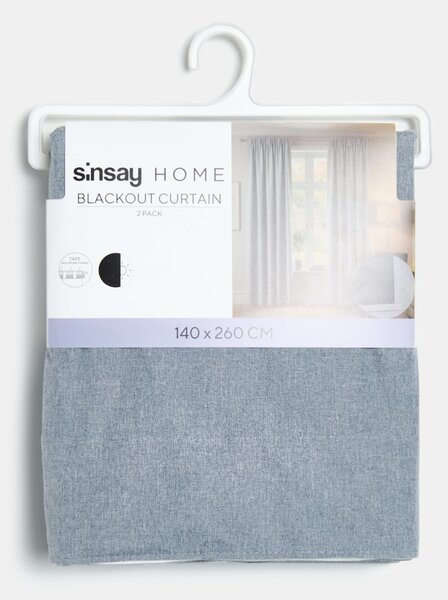 Sinsay - Sada zatemňovacích závěsů na řasící pásce 2 pack - šedá