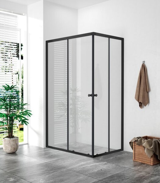 POINT BLACK 90x80 Clear Obdélníková sprchová zástěna
