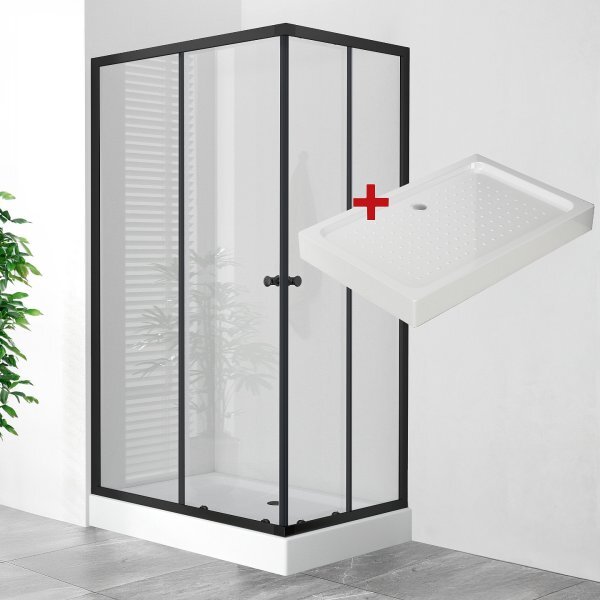 POINT BLACK LOR 100x80 Clear Obdélníkový sprchový kout s akrylátovou vaničkou