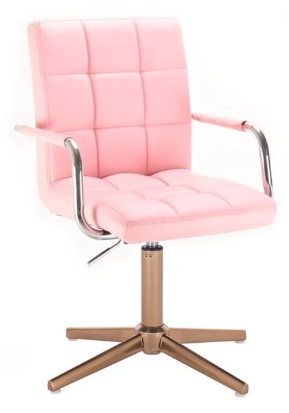 LuxuryForm Židle VERONA na zlatém kříži - růžová