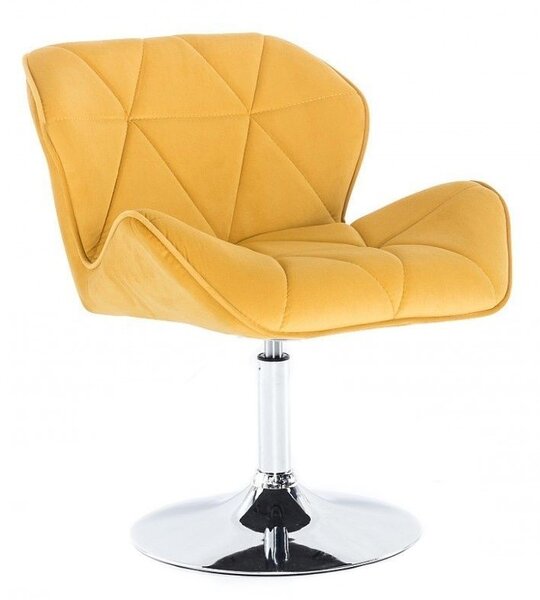 LuxuryForm Židle MILANO VELUR na stříbrném talíři - žlutá