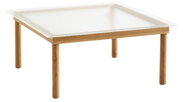 HAY Konferenční stolek Kofi, 80x80, Solid Oak, žebrované sklo