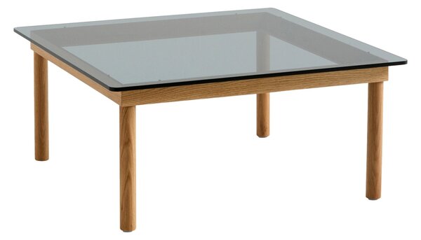 HAY Konferenční stolek Kofi, 80x80, Solid Oak, žebrované sklo