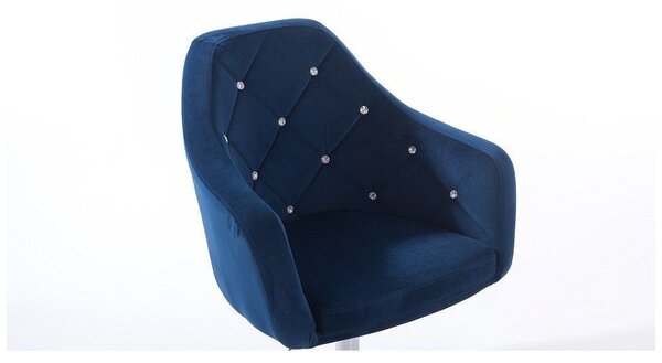 LuxuryForm DESIGN Křeslo ROMA VELUR na stříbrném talíři - modré