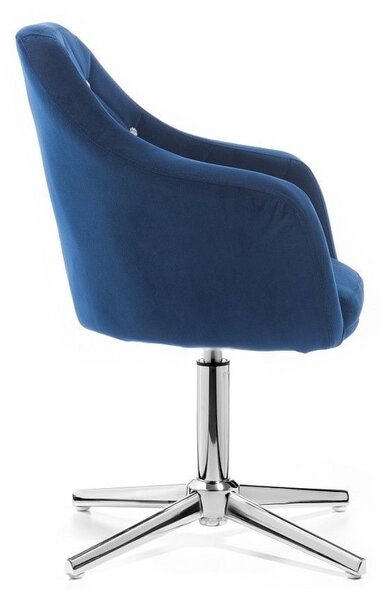 LuxuryForm DESIGN Křeslo ROMA VELUR na stříbrném kříži - modré