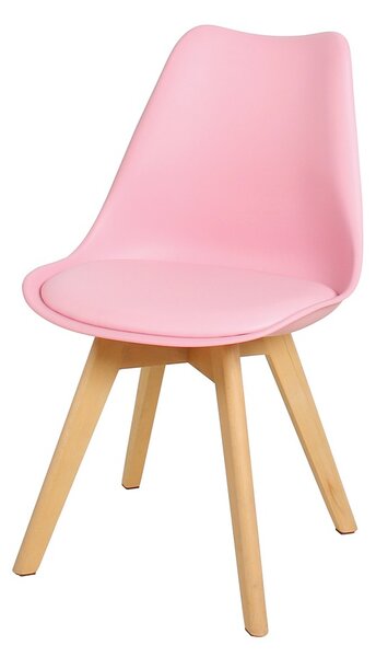 Jídelní židle CROSS II plast růžový, buk