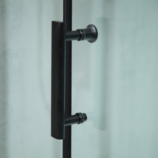 GLASS 90x90x225 Černý Masážní sprchový box čtvrtkruhový
