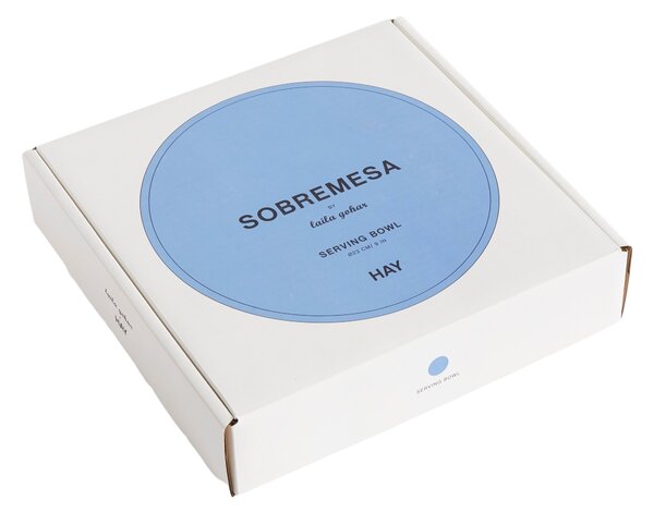 HAY Mísa Sobremesa L, White with Blue