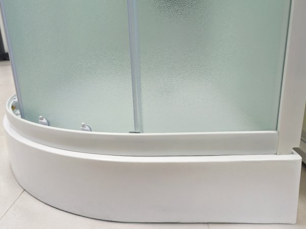 MILD 80 WHITE Sprchový box čtvrtkruhový s akrylátovou vaničkou a sedátkem